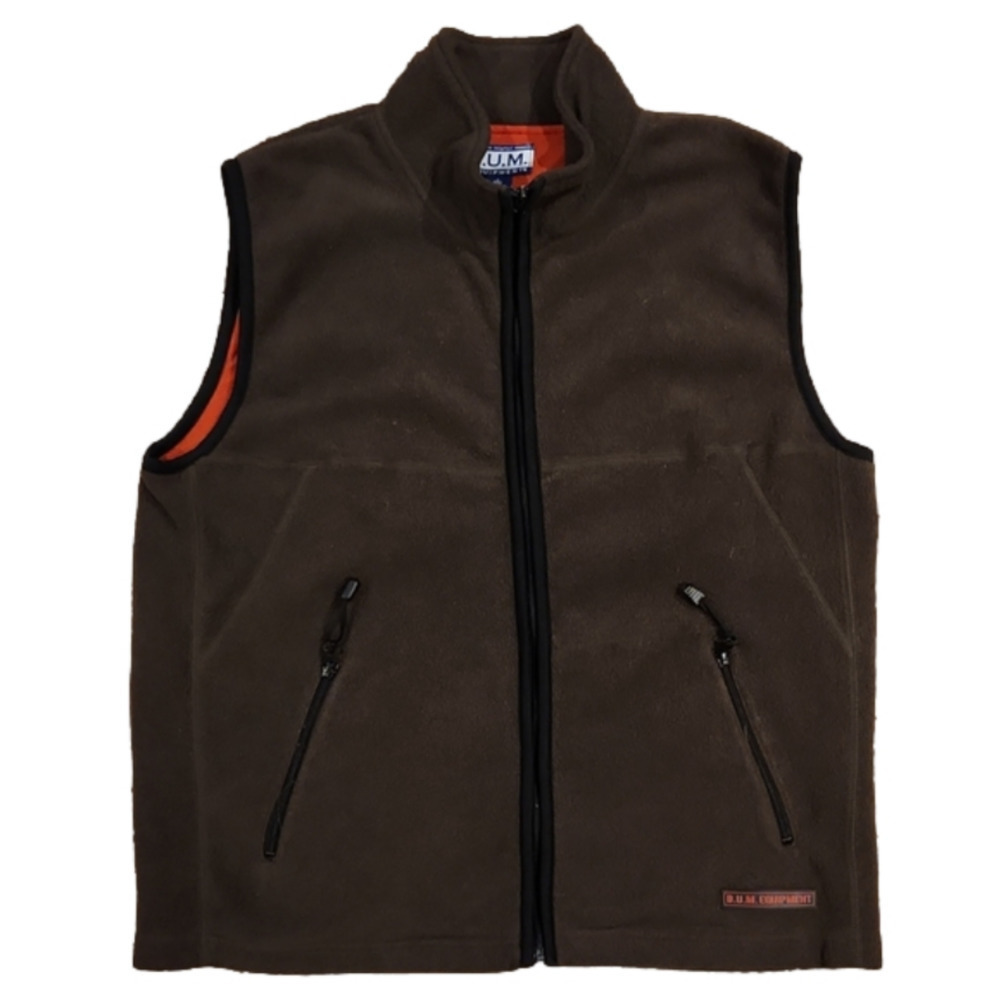 𝅺B.U.M. Equipment Brown Zip-Up Fleece Vest Jacket